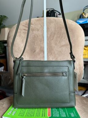 Style & Co. Olive Green Small Crossbody Shoulder Bag Vegan Leather New with Tag